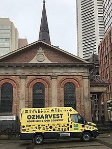 OzHarvest truck making a routine food delivery to St. James' Church, Sydney, to be given to people in need of it 2021.01.03 Oz Harvest at St James.jpg