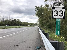 PA Route 33 South in Bushkill Township 2022-09-27 13 05 33 View south along Pennsylvania State Route 33 just south of the exit for Belfast in Bushkill Township, Northampton County, Pennsylvania.jpg
