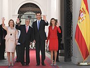 The Prince and Princess of Asturias with Sebastián Piñera, president of Chile, and Cecilia Morel (22 November 2011)