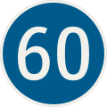 250-60 Najnižšia dovolená rýchlosť (60 km/h)