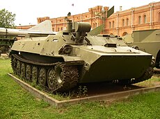 9P149 vehicle with 9M144 missiles of anti-tank complex <<Shturm-S>> in Military-historical Museum of Artillery, Engineer and Signal Corps in Saint-Petersburg, Russia.jpg