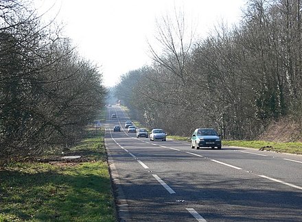 A47 road towards Earl Shilton in Leicester Forest. A47 Hinckley Road towards Earl Shilton - geograph.org.uk - 699791.jpg