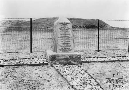 Memorial erected by German airmen in Palestine, in memory of British and Australian airmen killed in their lines during 1917