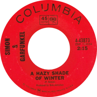 <span class="mw-page-title-main">A Hazy Shade of Winter</span> 1966 single by Simon & Garfunkel