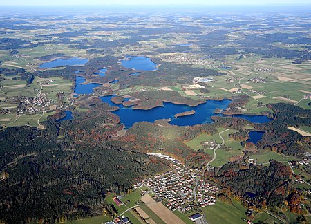 Aerial image of the Eggstätt Hemhof Lakes (view from the southwest)