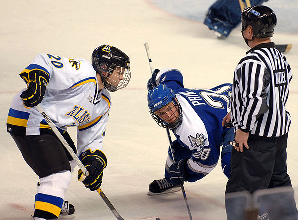 The faceoff of a non-conference game between Alaska and Air Force on October 14, 2006. Alaska won this game by a score of 8 to 4.