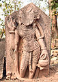 A stone carving of yogi in the hill fort of Ajaighar.