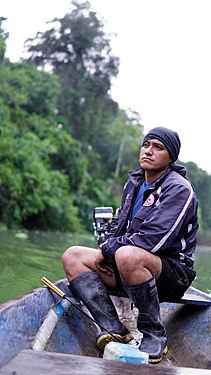 Alan feeling blue in the Amazon river, Peru