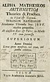 Alpha Matheseos Arithmetica Theorica & Practica (in Latin), Vilnius, 1733.jpg