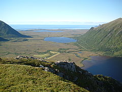 View of the mountains and bogs