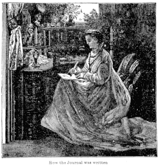 Victorian woman wearing jewellery Anna Brassey 438-victorian-woman-writing-jornal.gif