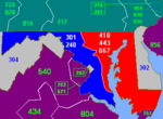 Vignette pour Indicatifs régionaux 410, 443 et 667