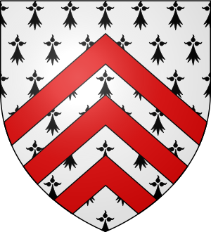 Arms of Sir John Sully according to Pole (d.1635): Ermine, three chevrons gules Arms of John Sully (d.1388).svg