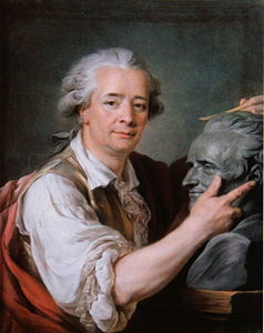 Augustin Pajou modelando el busto de su profesor Jean-Baptiste Lemoyne (1782), París, museo del Louvre