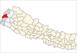 map of Baitadi, Nepal