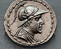Baktria - king Eukratides I - 167-156 BC - silver tetradrachm - bust of Eukratides I - Dioskouroi - München GL