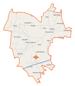 Mapa lokalizacyjna gminy Baranów