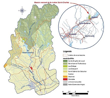 Saint-Charles River's drainage basin Bassin de la riviere Saint-Charles.JPG