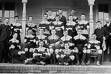 The first Bath City squad, taken in 1890 at the North Parade Ground. Bath AFC squad photograph in 1890.jpg