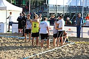 Deutsch: Beachhandball Europameisterschaften 2019 (Beach handball Euro); Tag 4: 5. Juli 2019 – Männer, Viertelfinale, Ungarn-Deutschland 2:1 (23:16, 11:23, 9:6) English: Beach handball Euro; Day 4: 5 July 2019 – Quarter Final Men – Hungary-Germany 2:1 (23:16, 11:23, 9:6)