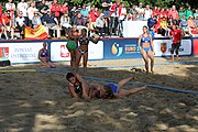 Deutsch: Beachhandball Europameisterschaften 2019 (Beach handball Euro); Tag 4: 5. Juli 2019 – Frauen, Viertelfinale, Spanien-Ungarn 1:2 (14:16, 26:16, 2:5) English: Beach handball Euro; Day 4: 5 July 2019 – Quarter Final Women – Spain-Hungary 1:2 (14:16, 26:16, 2:5)