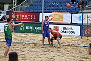 Deutsch: Beachhandball Europameisterschaften 2019 (Beach handball Euro); Tag 5: 6. Juli 2019 – Männer, Halbfinale, Dänemark-Ungarn 2:0 (19:16, 22:18) English: Beach handball Euro; Day 5: 6 July 2019 – Semifinal Men – Denmark-Ukraie 2:0 (19:16, 22:18)