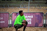 Deutsch: Beachhandball bei den Olympischen Jugendspielen 2018; Tag 6, 11. Oktober 2018; Jungen, Platzierungsrunde - Venezuela-Italien 2:0 English: Beach handball at the 2018 Summer Youth Olympics at 11 October 2018 – Boys Consolation Round – Venezuela-Italy 2:0