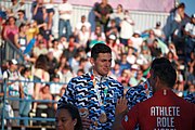 Deutsch: Beachhandball bei den Olympischen Jugendspielen 2018 in Buenos Aires; Tag 7, 13. Oktober 2018; Medaillenzeremonie Jungs - Gold: Spanien, Silber: Portugal, Bronze: Argentinien English: Beach handball at the 2018 Summer Youth Olympics in Buenos Aires at 13 October 2018 – Medal Ceremony Boys - Gold: Spain, Silver: Portugal, Bronze: Argentina Español: Handball de playa en los Juegos Olimpicos de la Juventud Buenos Aires 2018 en 13 de octubre de 2018 – Medalla Ceremonia para niños - Oro: España, Plata: Portugal, Bronce: Argentina