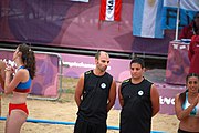 Deutsch: Beachhandball bei den Olympischen Jugendspielen 2018; Tag 5, 10. November 2018; Mädchen, Hauptrunde - Kroatien-Argentinien 1:2 English: Beach handball at the 2018 Summer Youth Olympics at 11 October 2018 – Girls Main Round – Croatia-Argentina 1:2