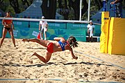 Deutsch: Beachvolleyball bei den Olympischen Jugendspielen 2018; Tag 8, 14. Oktober 2018; Mädchen, Achtelfinale – Bolivien-Puerto Rico 0:2 (18–21/18–21 ) English: Beach volleyball at the 2018 Summer Youth Olympics at 14 October 2018 – Girls Round of 16 – Bolivia-Puerto Rico 0:2 (18–21/18–21 )