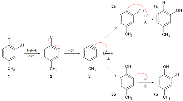 Nucleofiele aromatische substitutie via het benzynmechanisme