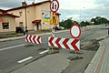 Čeština: Silniční uzavírka v Besku - rekonstrukce mostu, Podkarpatské vojvodství, Polsko English: Road closed in Besko due to bridge reconstruction over the Wisłok River; Podkarpackie voivodeship, Poland