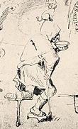 Hieronymus Bosch (ca. 1450-1516), Skizze eines verkrüppelten Bettlers