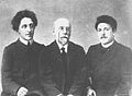 左アレクサンドル・ブローク、中ソログープ､右ゲオルギー・チュルコフ（英語版）(1908年)