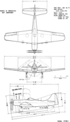 3-view line drawing of the Boeing XF8B-1.