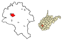 Contea di Boone West Virginia Aree incorporate e non incorporate Madison Highlighted.svg