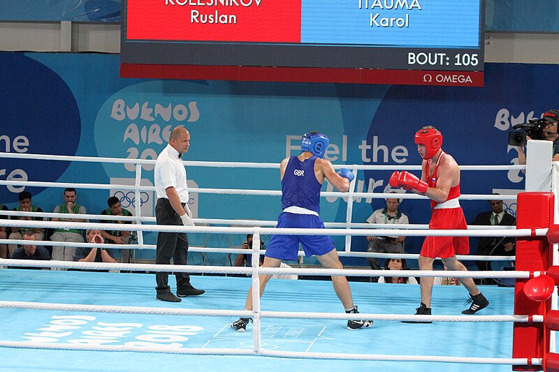 File:Boxing at the 2018 Summer Youth Olympics – Boys' light heavyweight Gold Medal Bout 179.jpg