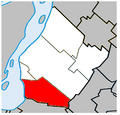 Carte de la ville de Brossard au sein de l'agglomération de Longueuil