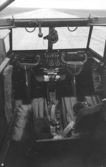 View into the cockpit of the Me 323