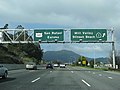 Northbound Highway 1 and U.S. 101, just before they split near Mill Valley