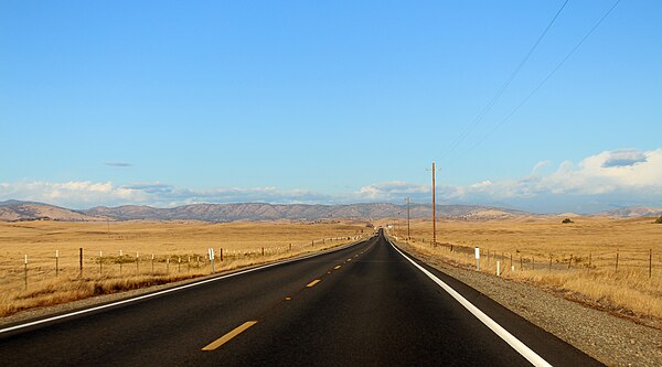 Eastbound SR 140 just east of Merced, California