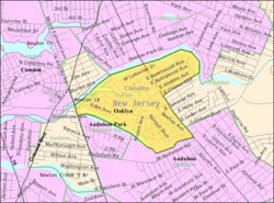 Census Bureau map of Oaklyn, New Jersey