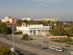 Stradă și piața centrală în Tiraspol.