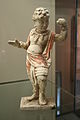 A Chinese Tang Dynasty (618–907) terra cotta statuette of a foreign male dancer from the west (India?), with traces of polychrome