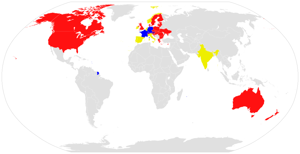 v
t
e
World laws on chick culling
Ban on all chick culling (France and Germany from 1 January 2022)
Grinding chicks illegal, gassing chicks legal (Switzerland)
Planned ban on all chick culling by 2022 (Spain)
Planned ban on grinding chicks (currently none)
Chick culling legal, no ban planned
No data Chick culling laws world map.svg