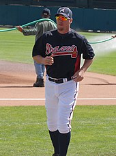 Chipper Jones, the holder of the single-game run record for the Braves Chipper Jones spring.jpg