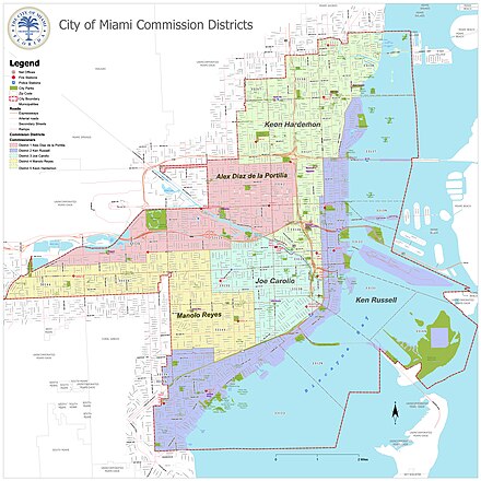 City of Miami Commission Districts Map 2019