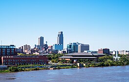 City of Omaha, Nebraska Skyline on the Missouri River (30899969517).jpg