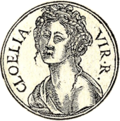 Cloelia from Promptuarii Iconum Insigniorum Cloelia.png