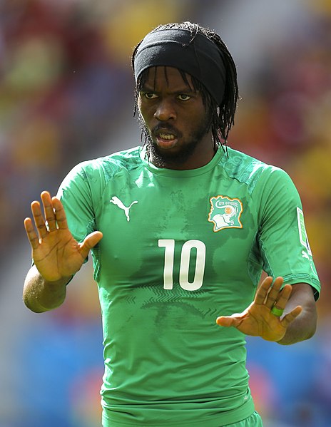 Gervinho with the Ivory Coast at the 2014 FIFA World Cup